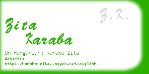 zita karaba business card